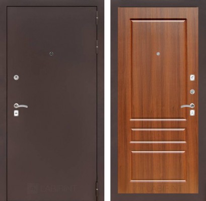 Входная дверь CLASSIC антик медный 03 - Орех бренди