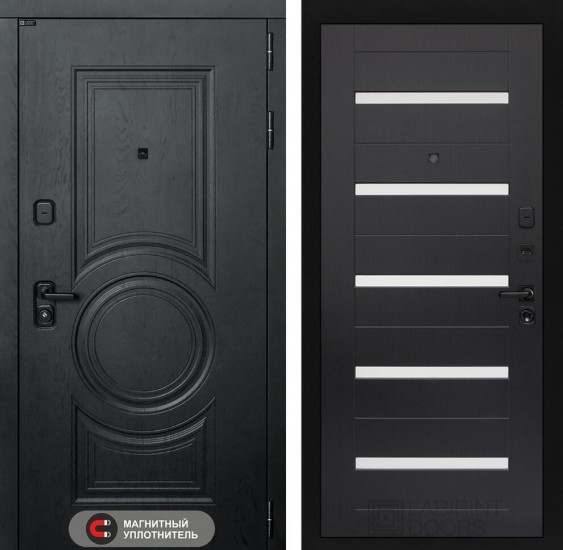 Входная дверь GRAND 01 Венге, стекло белое